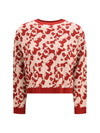 jacquard viscose crewneck sweater