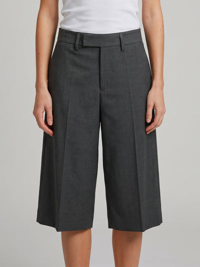 anthracite stretch canvas bermuda shorts