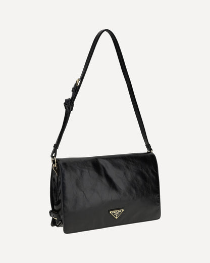 crinkled leather shoulder bag