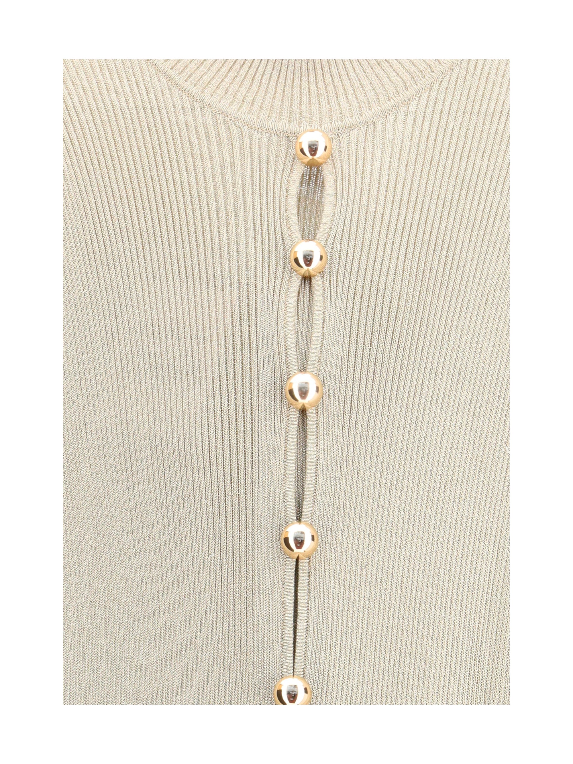 SELF-PORTRAIT S lurex knit long dress