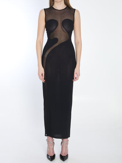 ALAIA 38 knit molded midi dress
