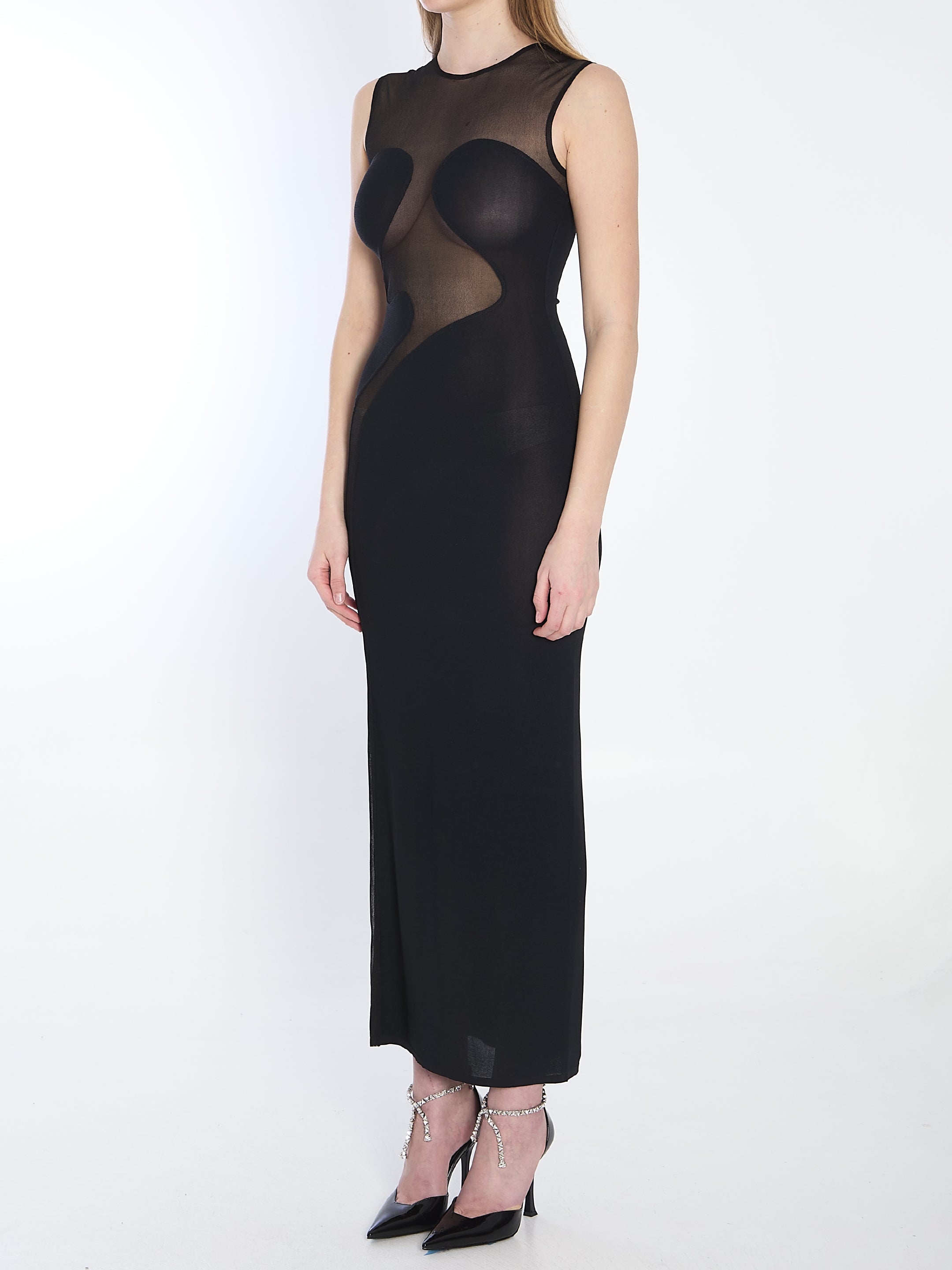 ALAIA 38 knit molded midi dress