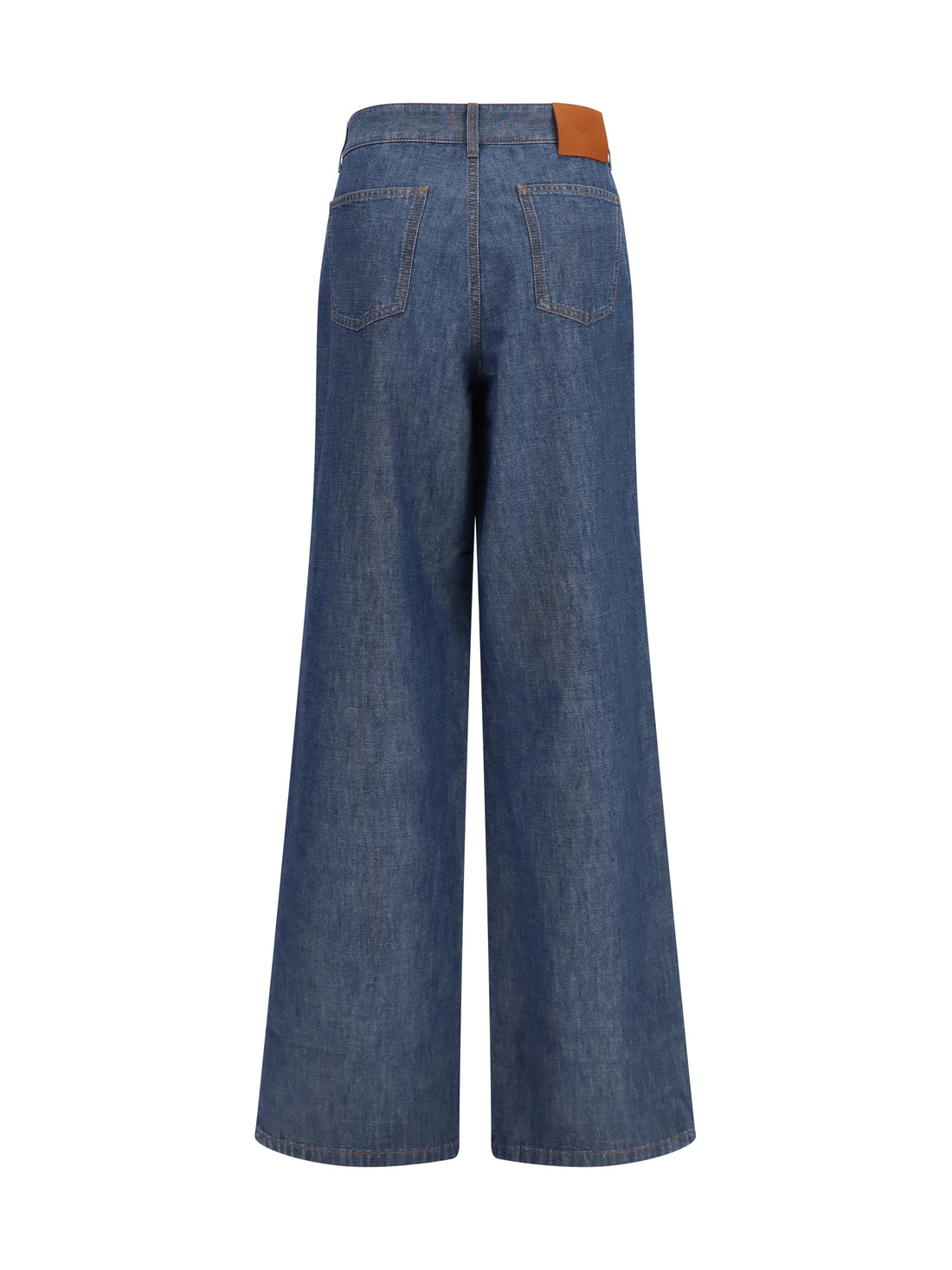 FENDI 44 wide-leg chambray jeans