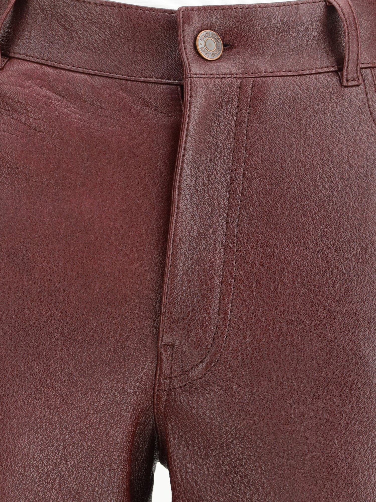 CHLOÉ 38 flared lambskin leather trousers