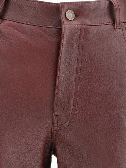 CHLOÉ 38 flared lambskin leather trousers