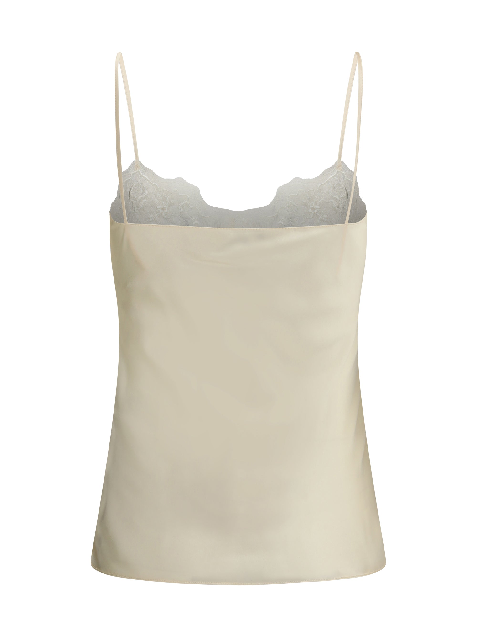 CHLOÉ 36 washed silk satin and lace camisole