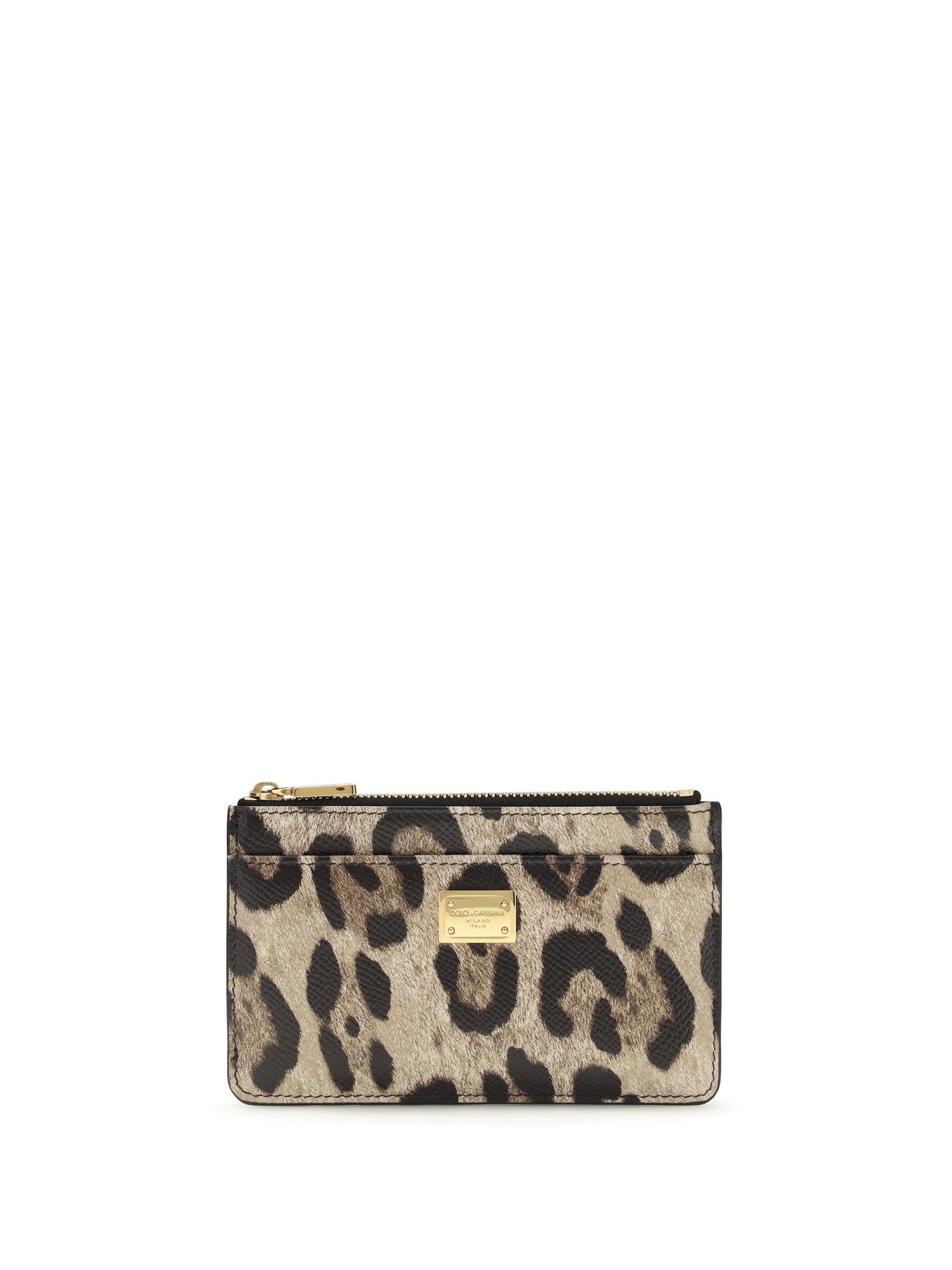 DOLCE &amp; GABBANA OS animal print leather card holder