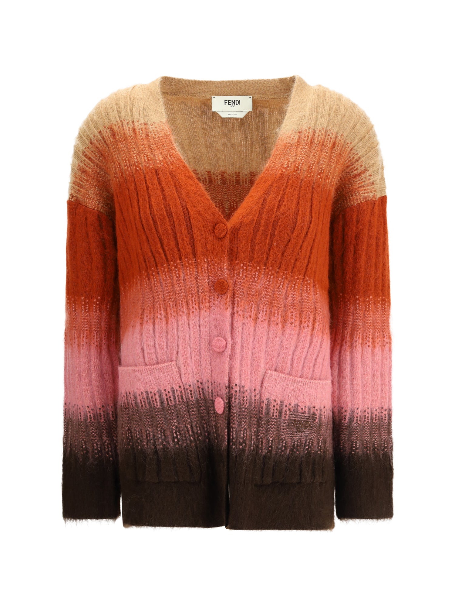 FENDI 38 mohair and wool blend cardigan 