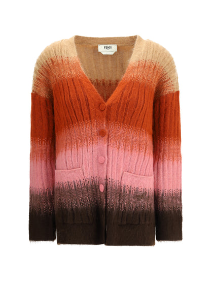 FENDI 38 mohair and wool blend cardigan 