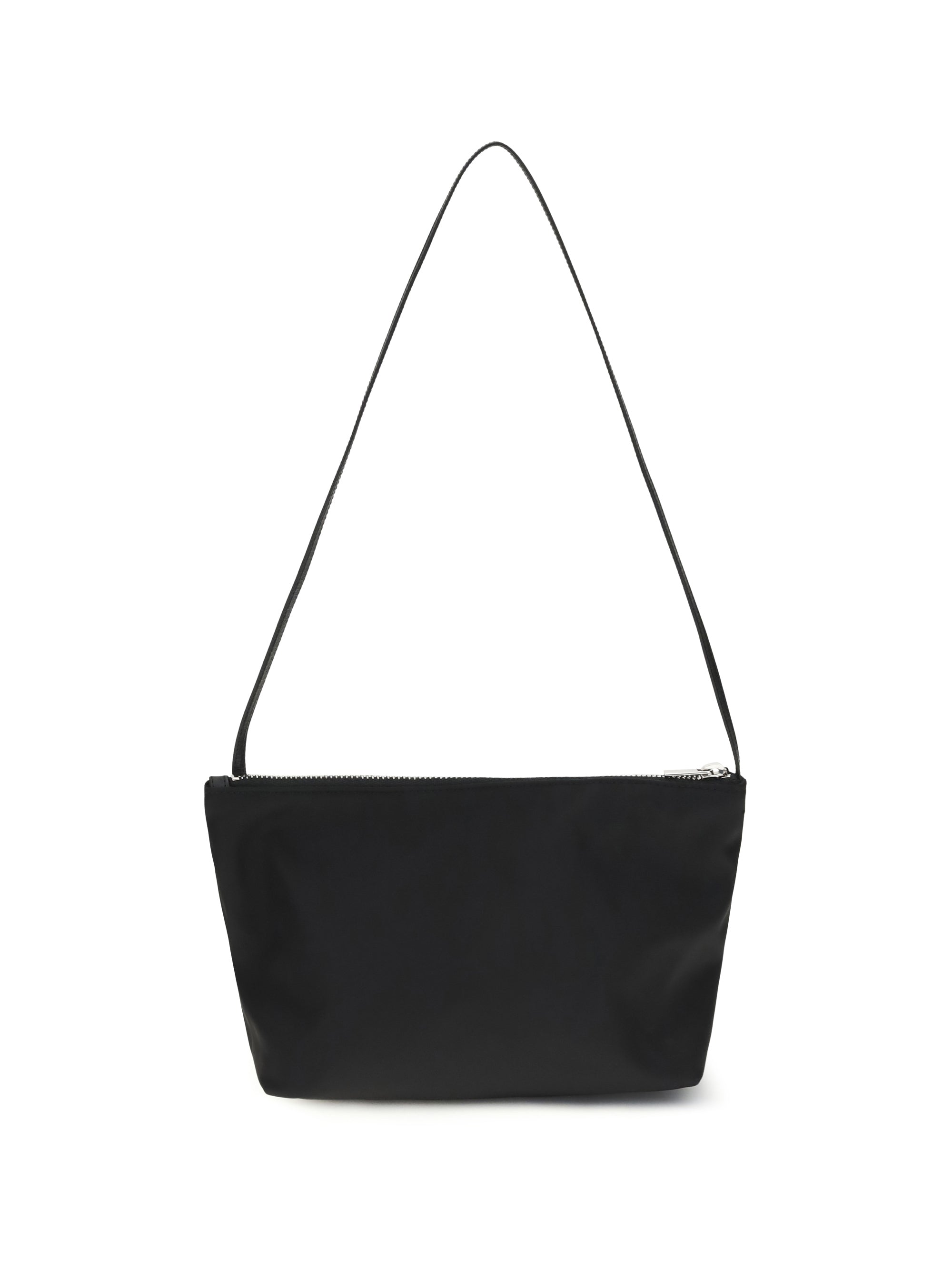 satin-finish nylon shoulder bag