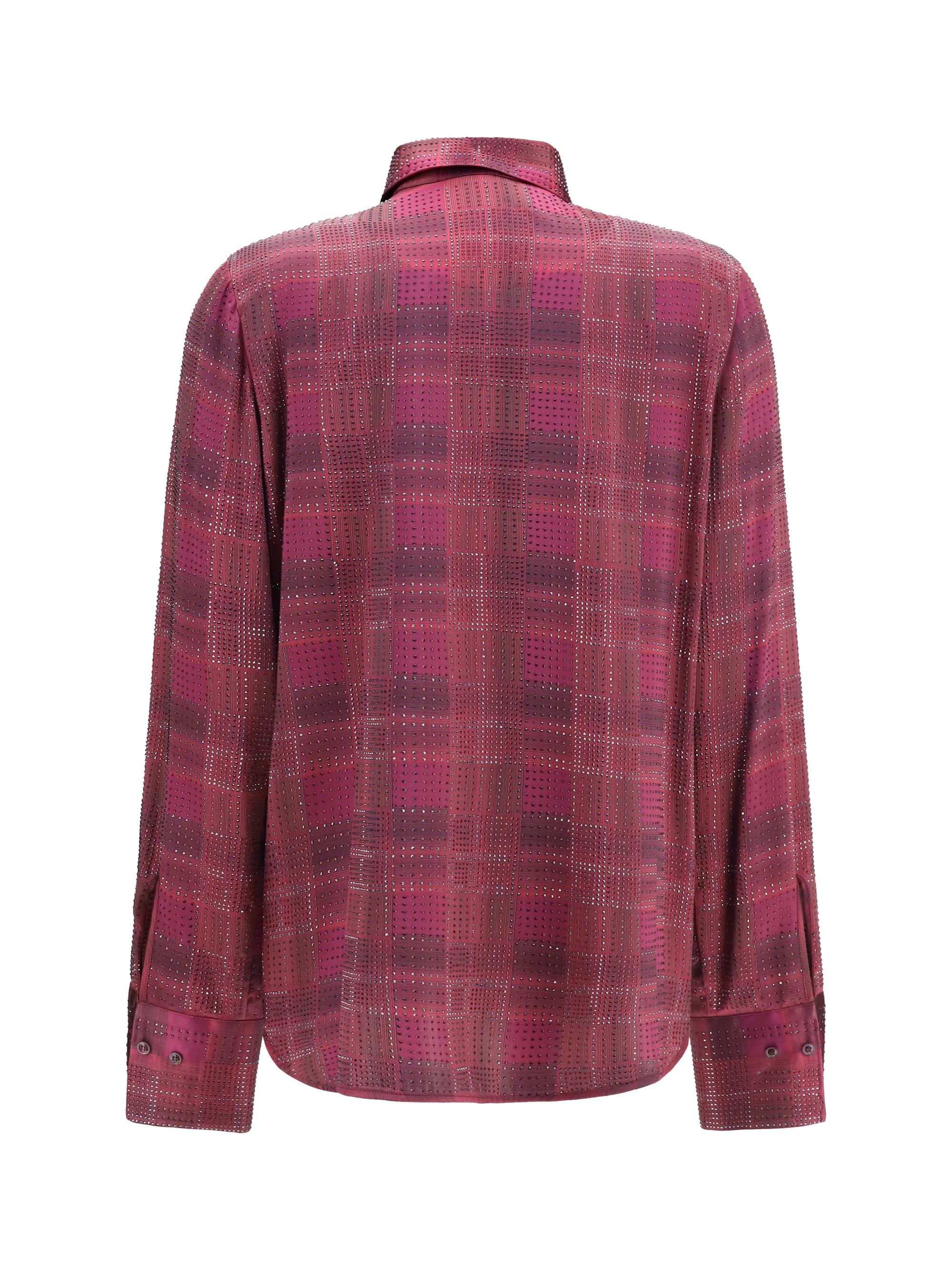 crystal check satin shirt