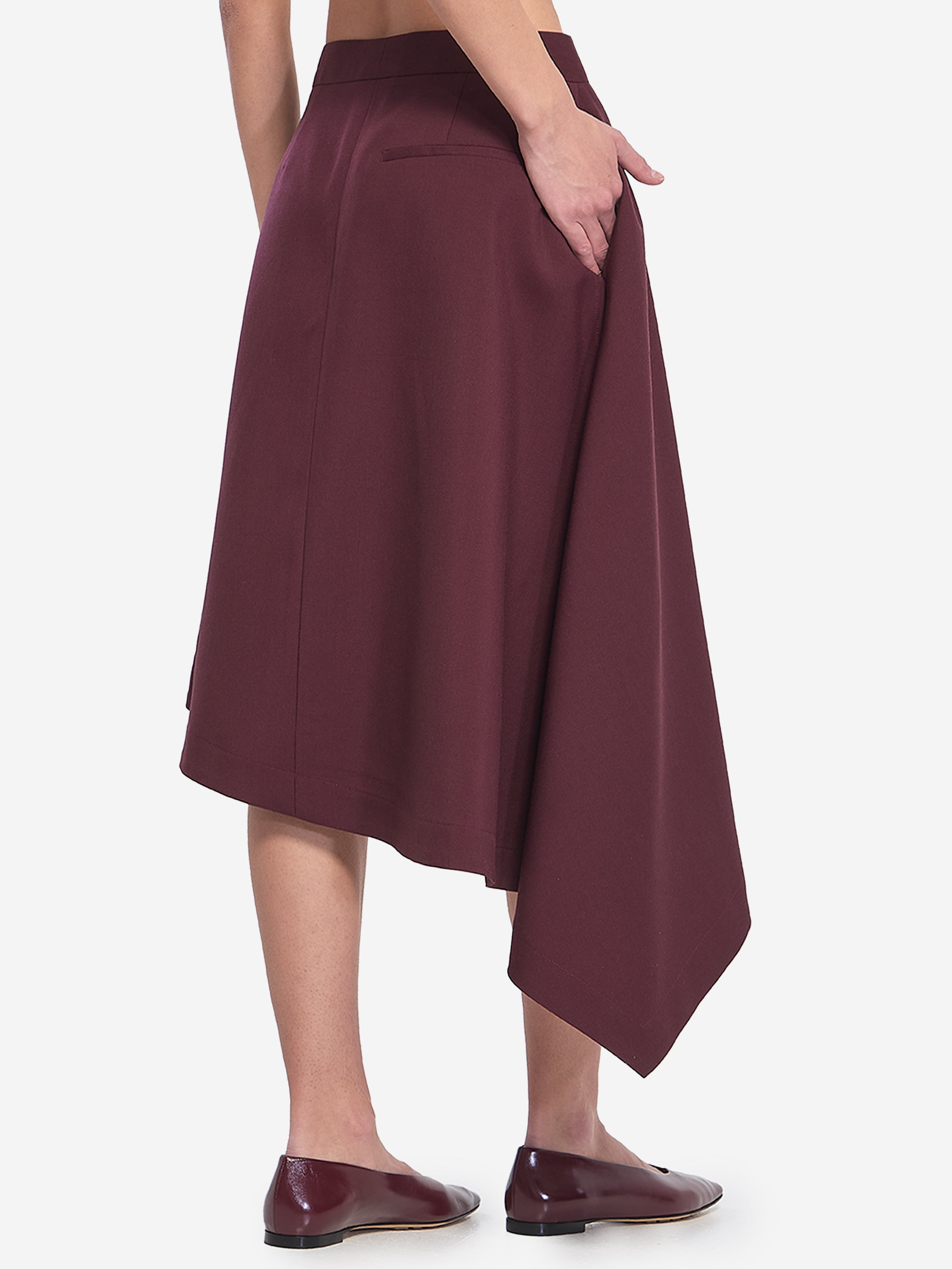 BOTTEGA VENETA 38 tailored wool midi skirt
