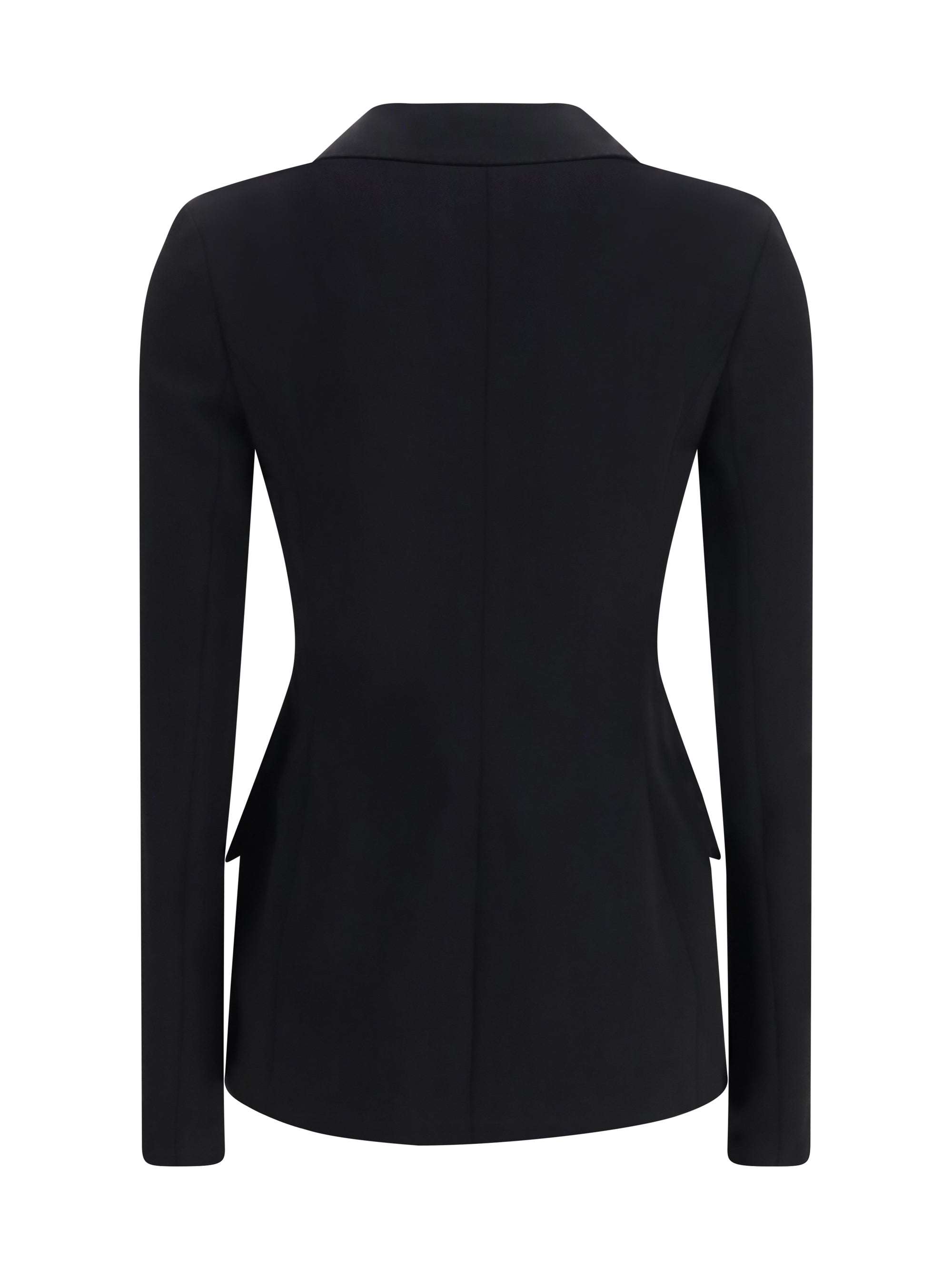 stretch wool single breasted jacket