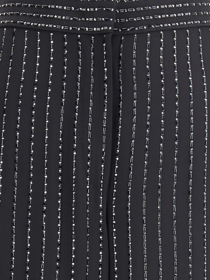 GIORGIO ARMANI 46 wide-leg silk pants with strass