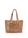east-west summer banana raffia tote bag
