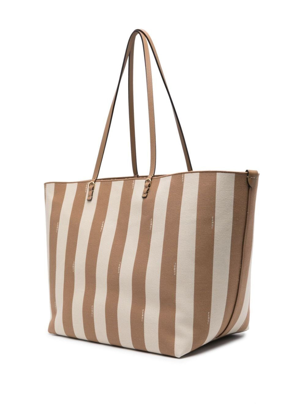 large roll reversible shopper in pequin striped