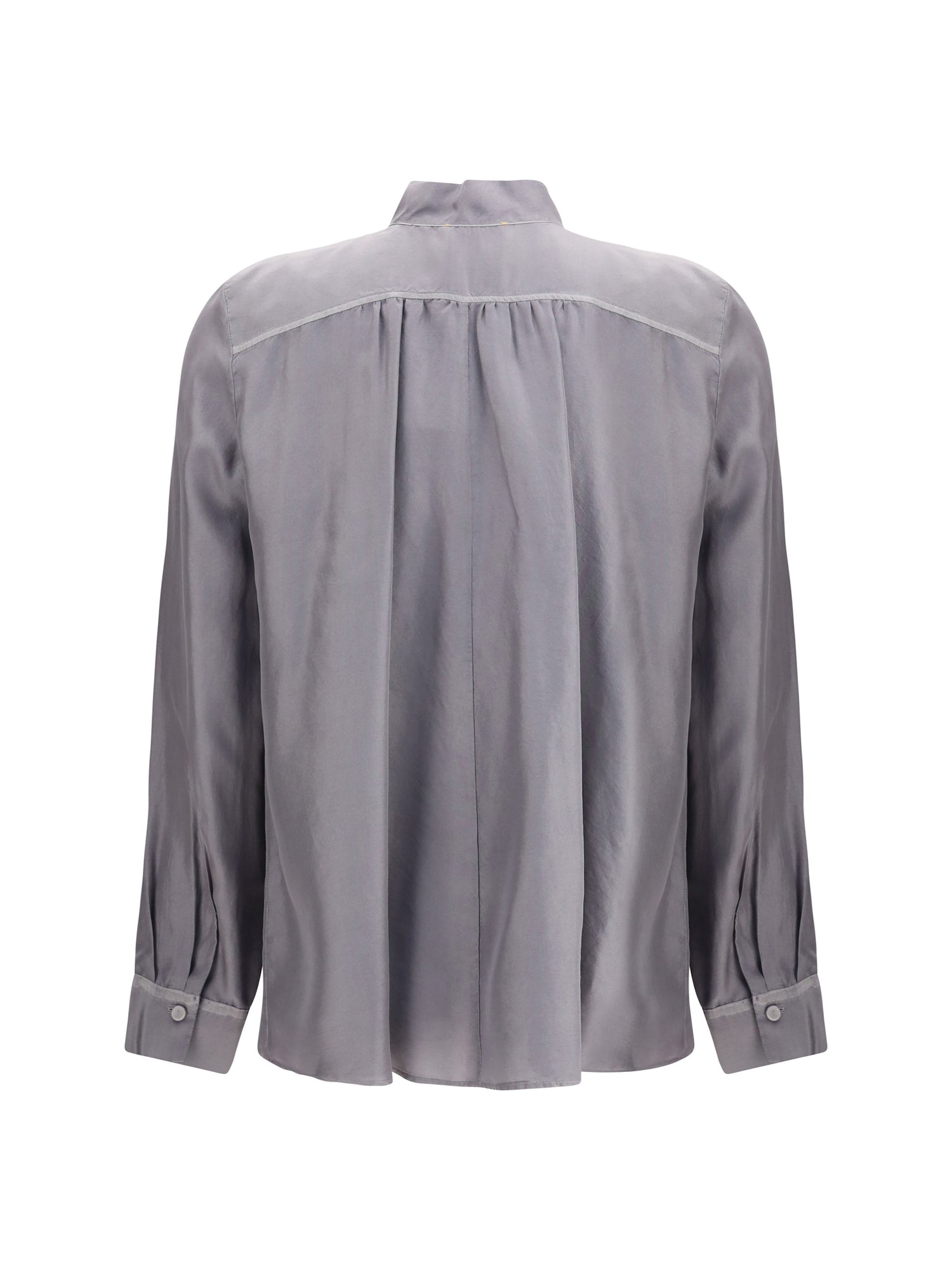 FORTE_FORTE I crater-collar shirt in habotai silk