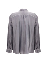 FORTE_FORTE I crater-collar shirt in habotai silk