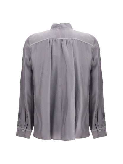 FORTE_FORTE I crater-collar shirt in habotai silk