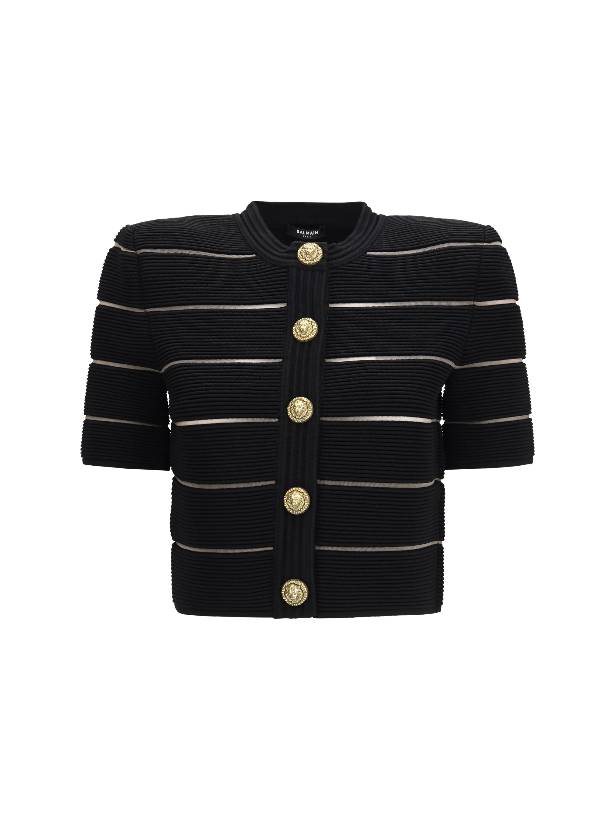 short-sleeved buttoned cardigan