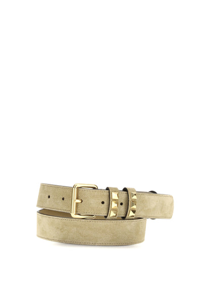 VALENTINO GARAVANI 75 suede belt with rockstuds
