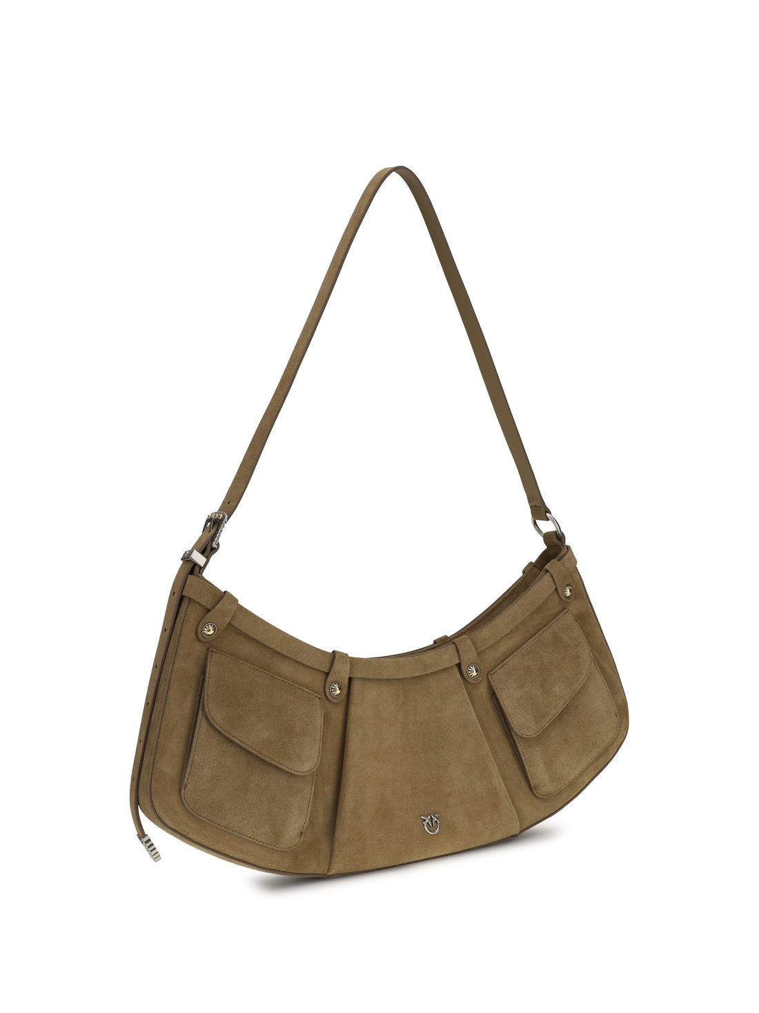 PINKO OS large pocket body shoulder bag in suede