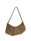 large pocket body shoulder bag in suede