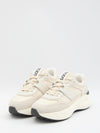 sneakers in leather and fabric