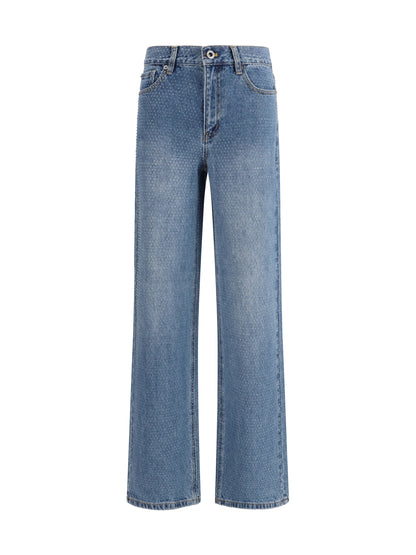 SELF-PORTRAIT 24 straight-leg jeans with all-over rhinestones