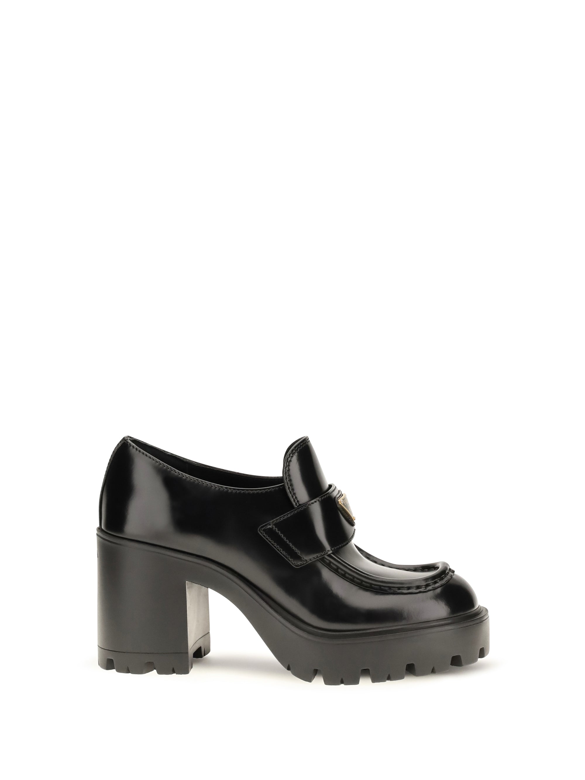 leather heeled loafers