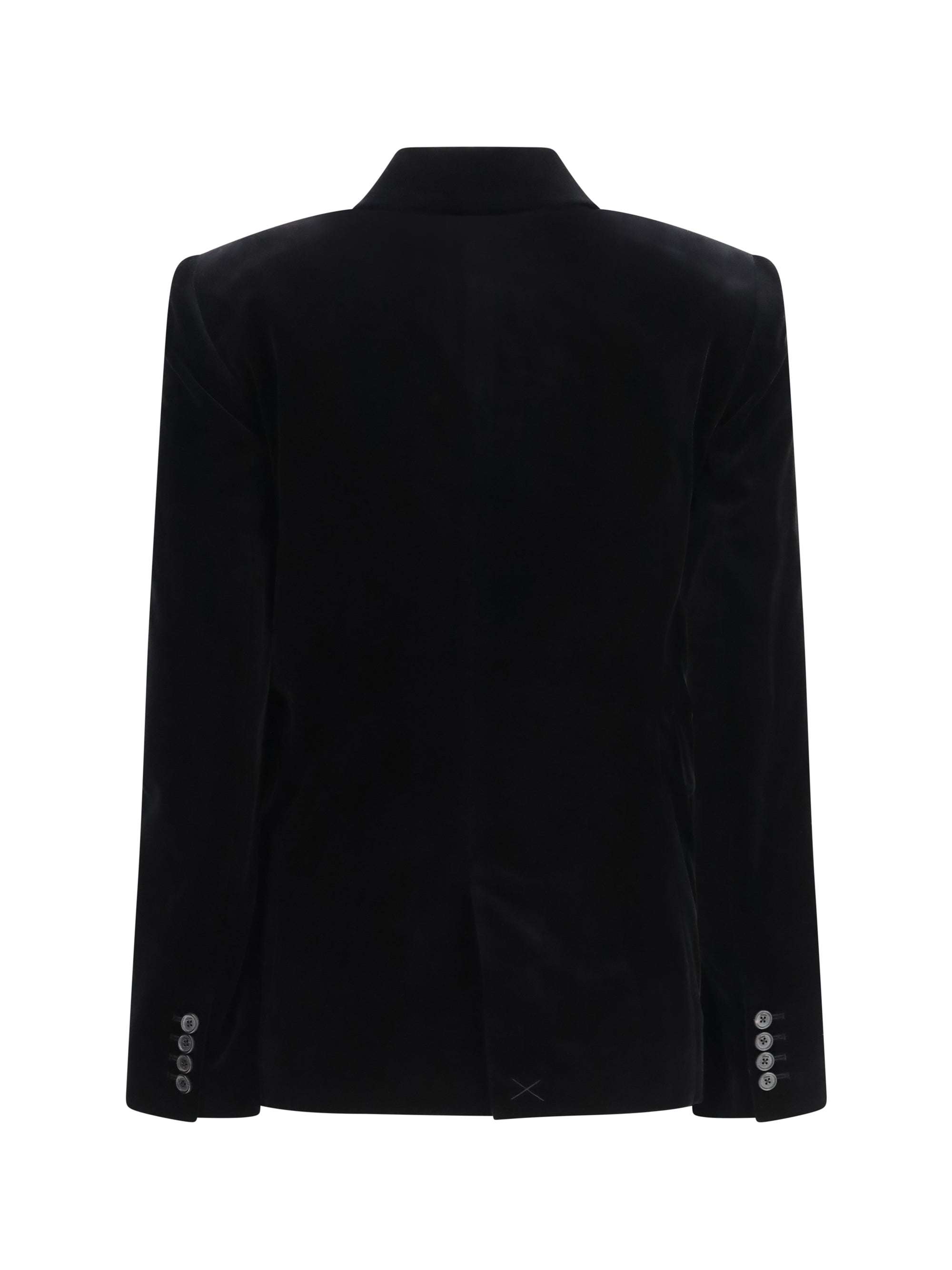 rolo stretch-velvet double-breasted jacket