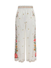 floral embroidered wide-leg pants