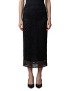 black lace midi skirt