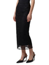 black lace midi skirt