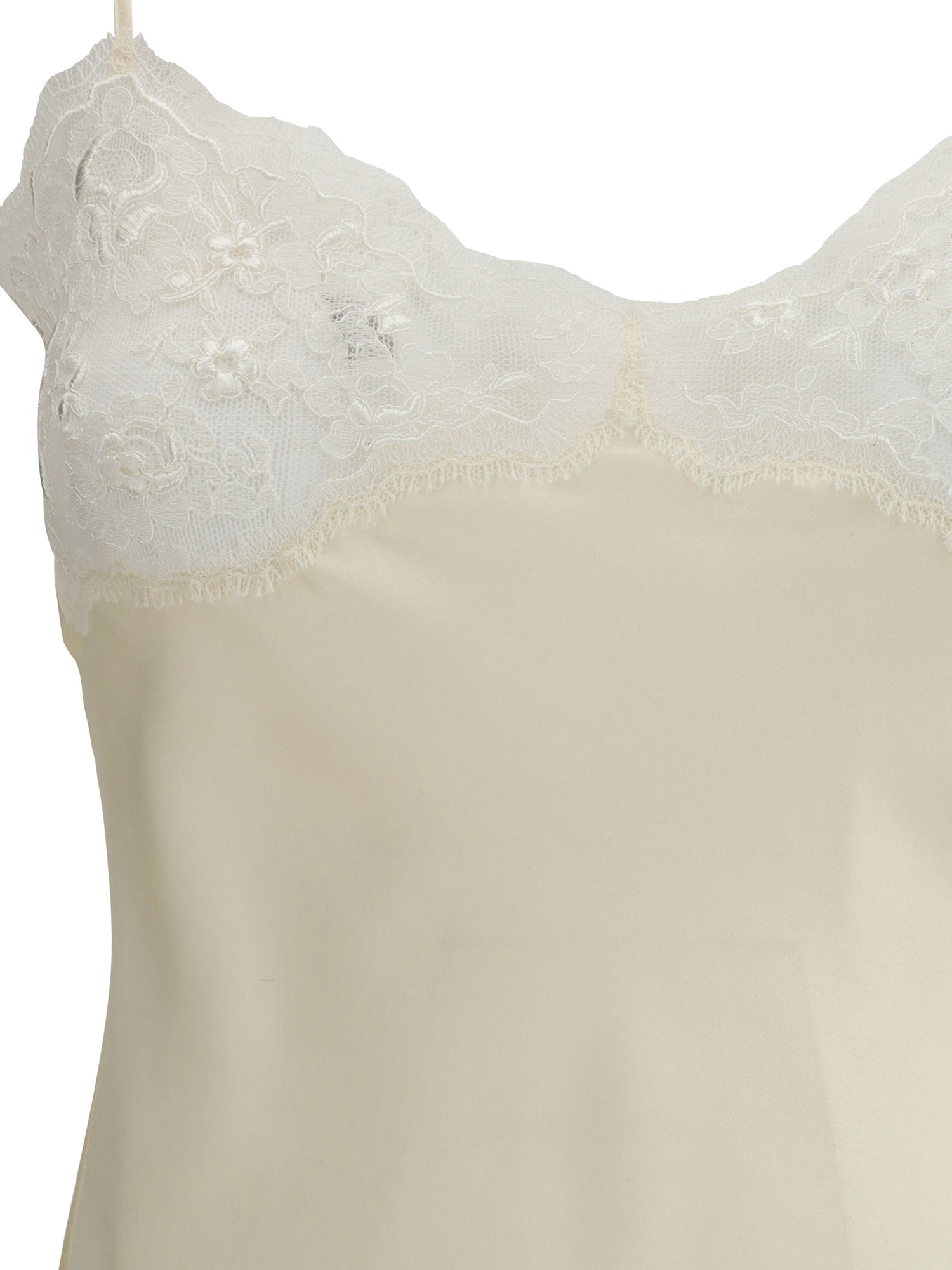 CHLOÉ 36 washed silk satin and lace camisole