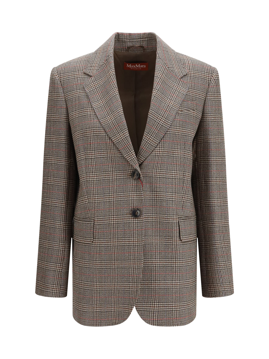 MAX MARA STUDIO 42 checked pattern wool blazer