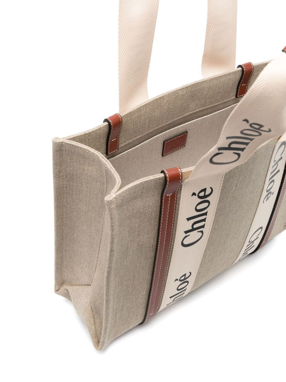 woody tote bag in linen