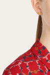 the ferragamo fiocco vara lobe earrings feature a refined interpretation of th