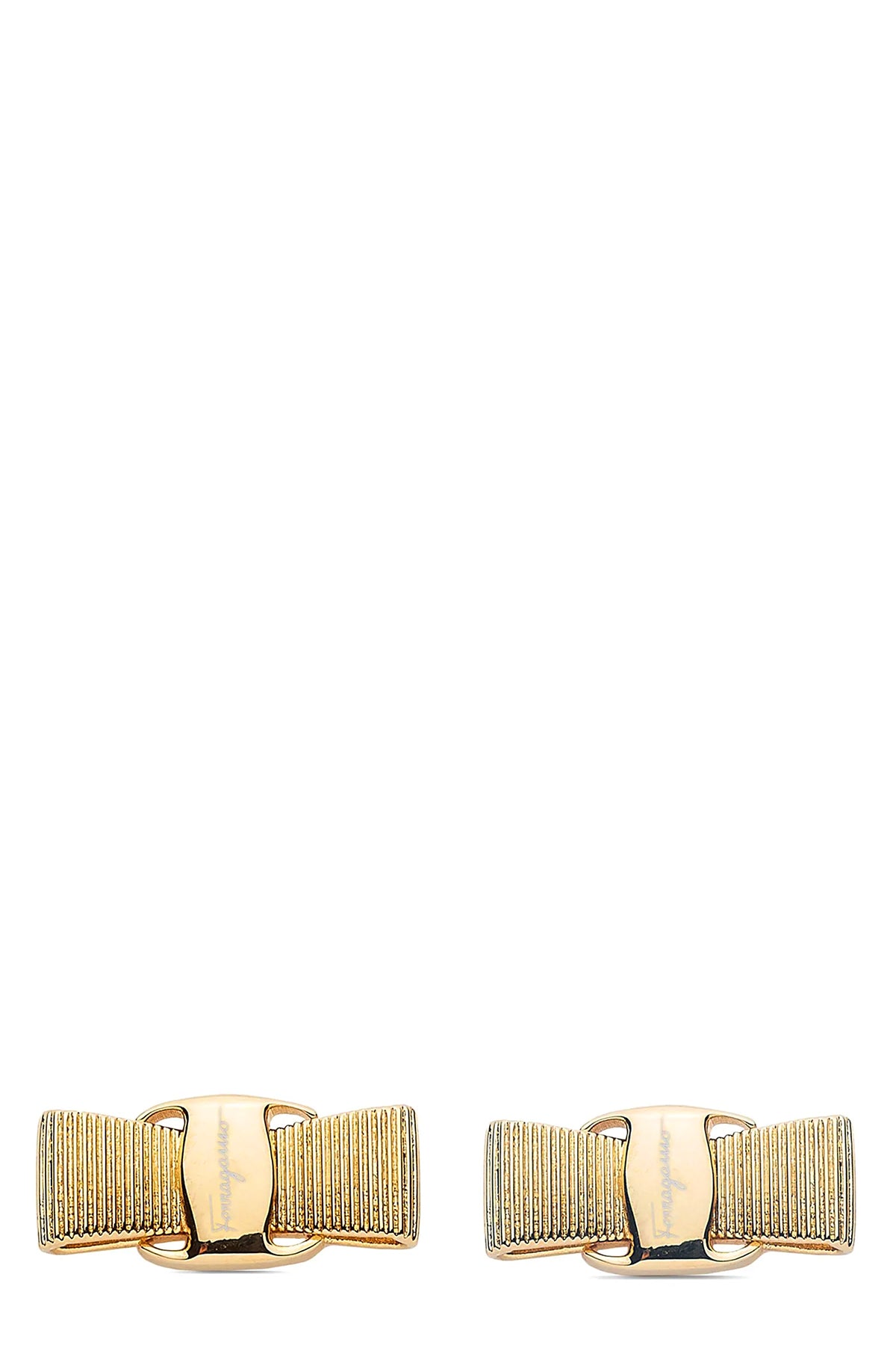 the ferragamo fiocco vara lobe earrings feature a refined interpretation of th