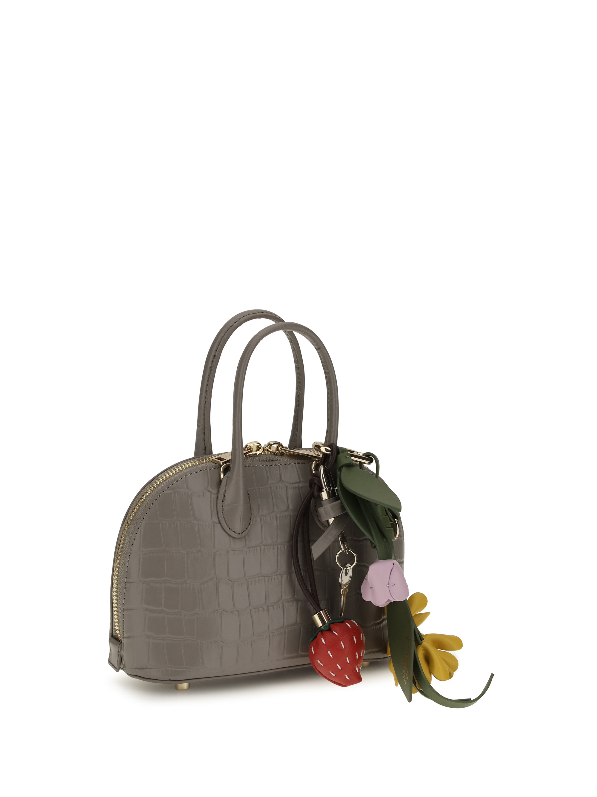toast crocodile-effect leather handbag