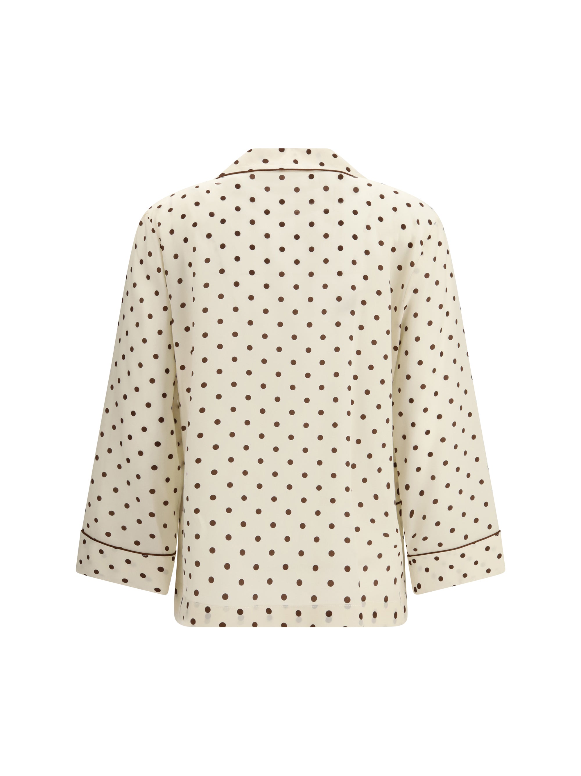polka-dot silk shirt