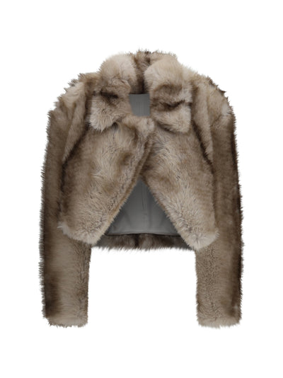 quantum short faux fur jacket