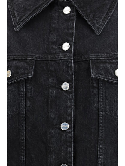 GANNI S-M washed denim jacket