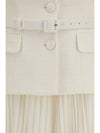 bouclé midi dress with shawl collar