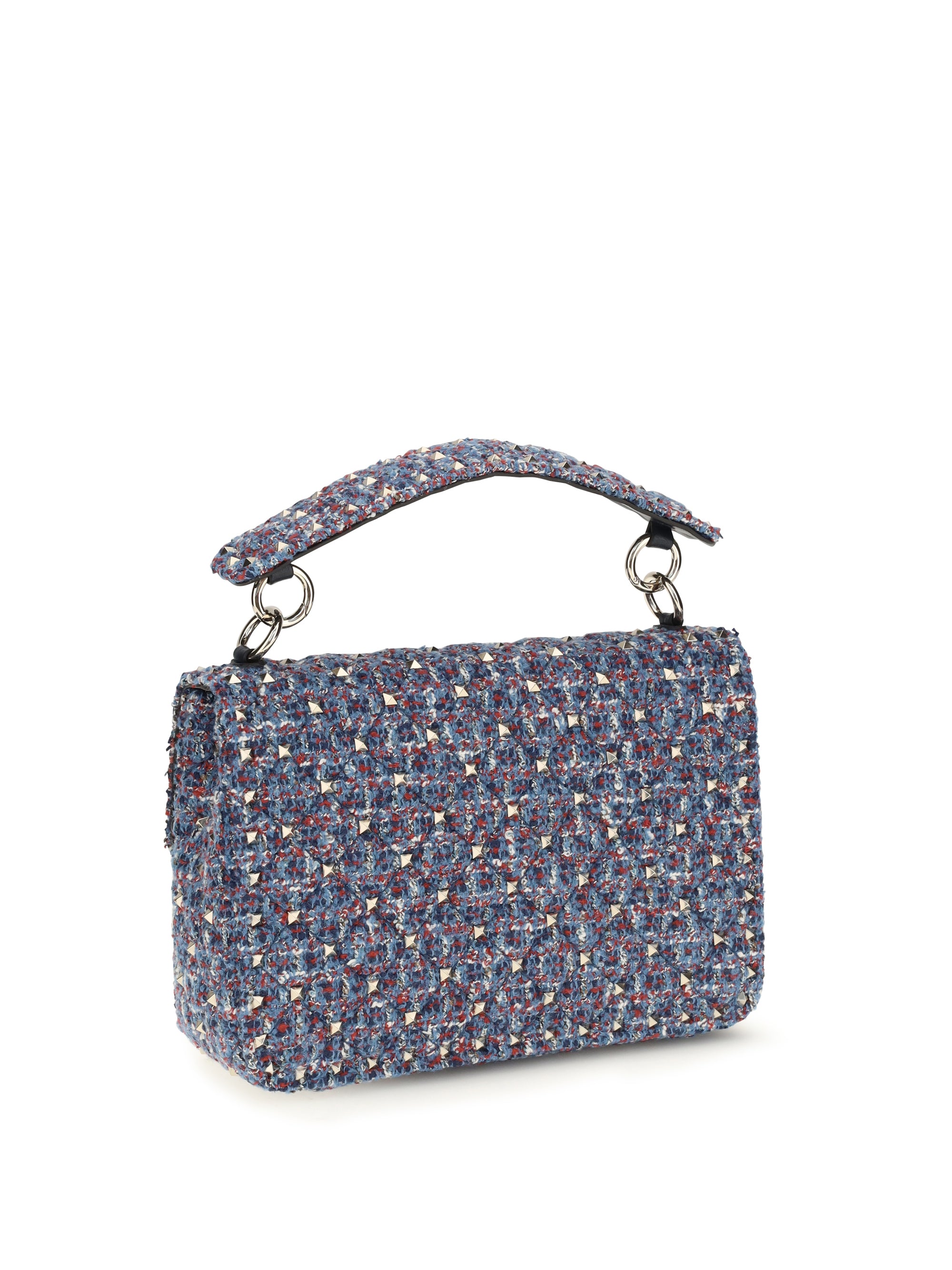 rockstud spike tweed handbag