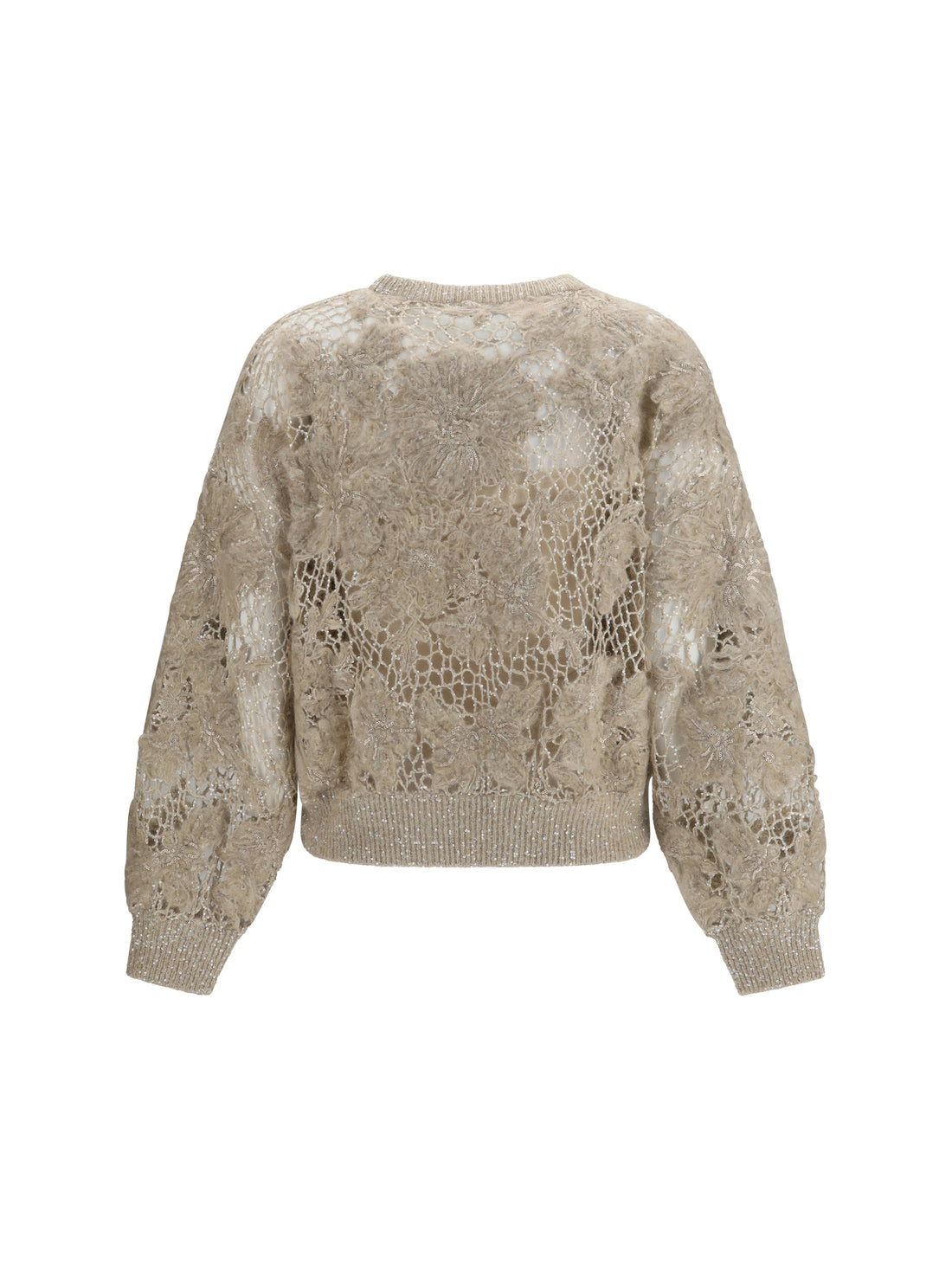 BRUNELLO CUCINELLI M whispering bloom embroidery sparkling mohair and wool sweatshirt
