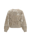 whispering bloom embroidery sparkling mohair and wool sweatshirt
