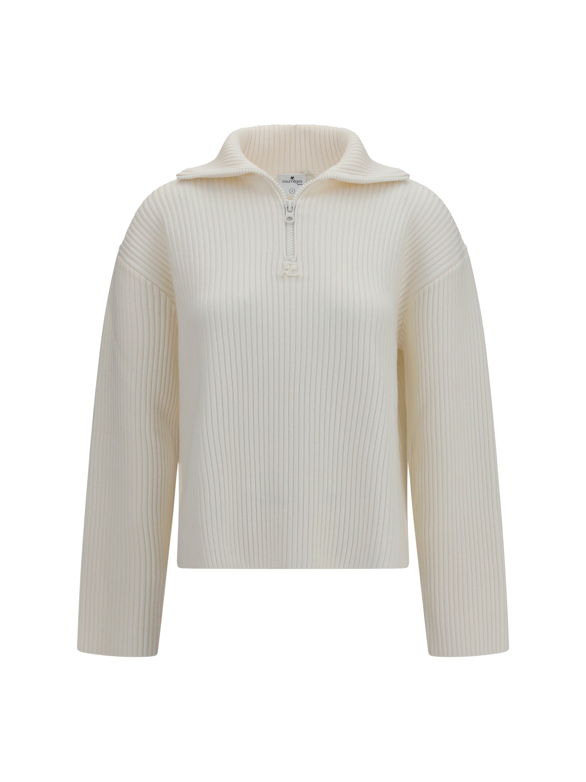 ribbed zip sweater