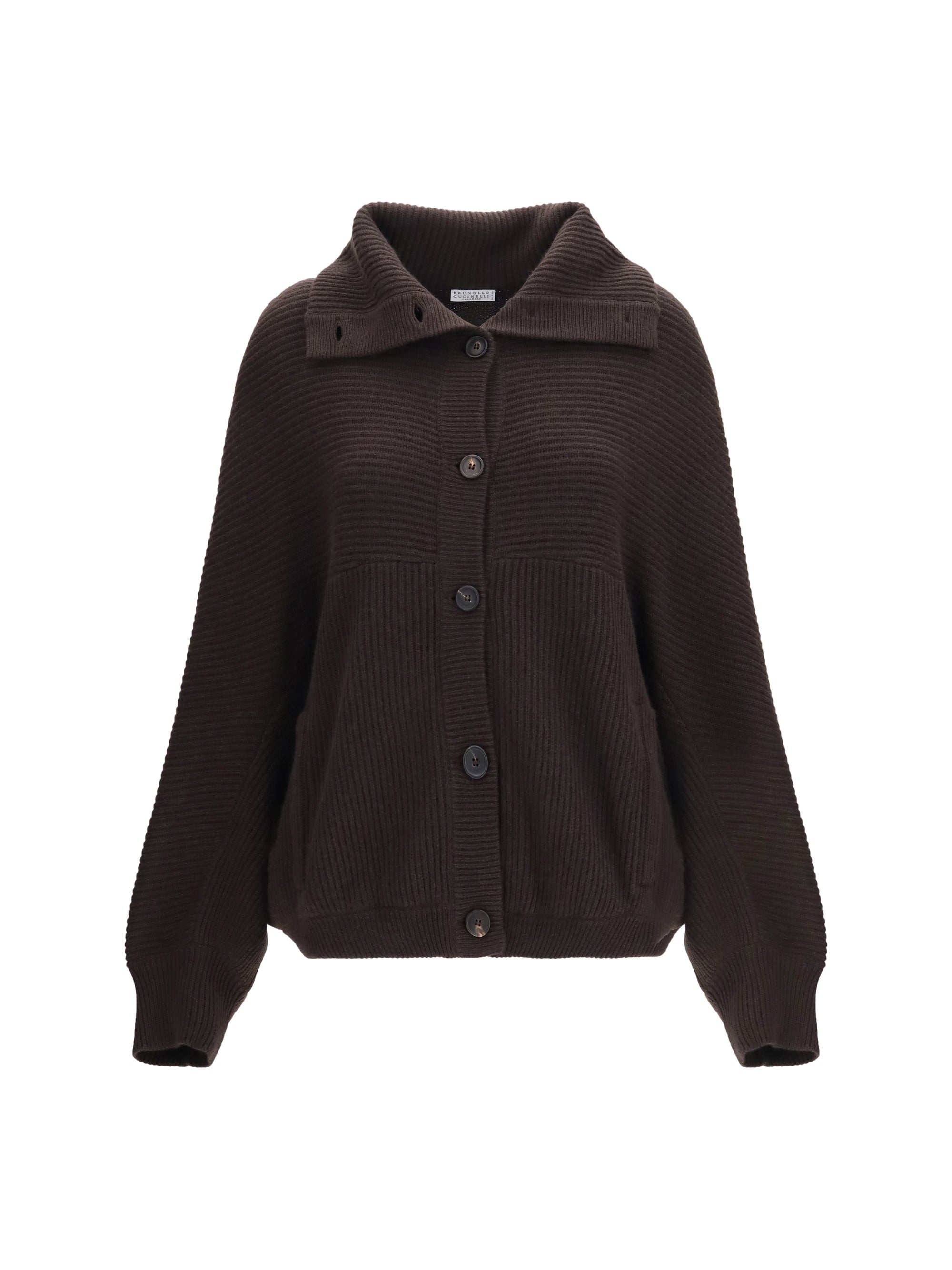 high neck cashmere cardigan