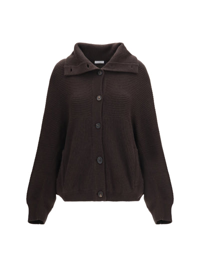 high neck cashmere cardigan